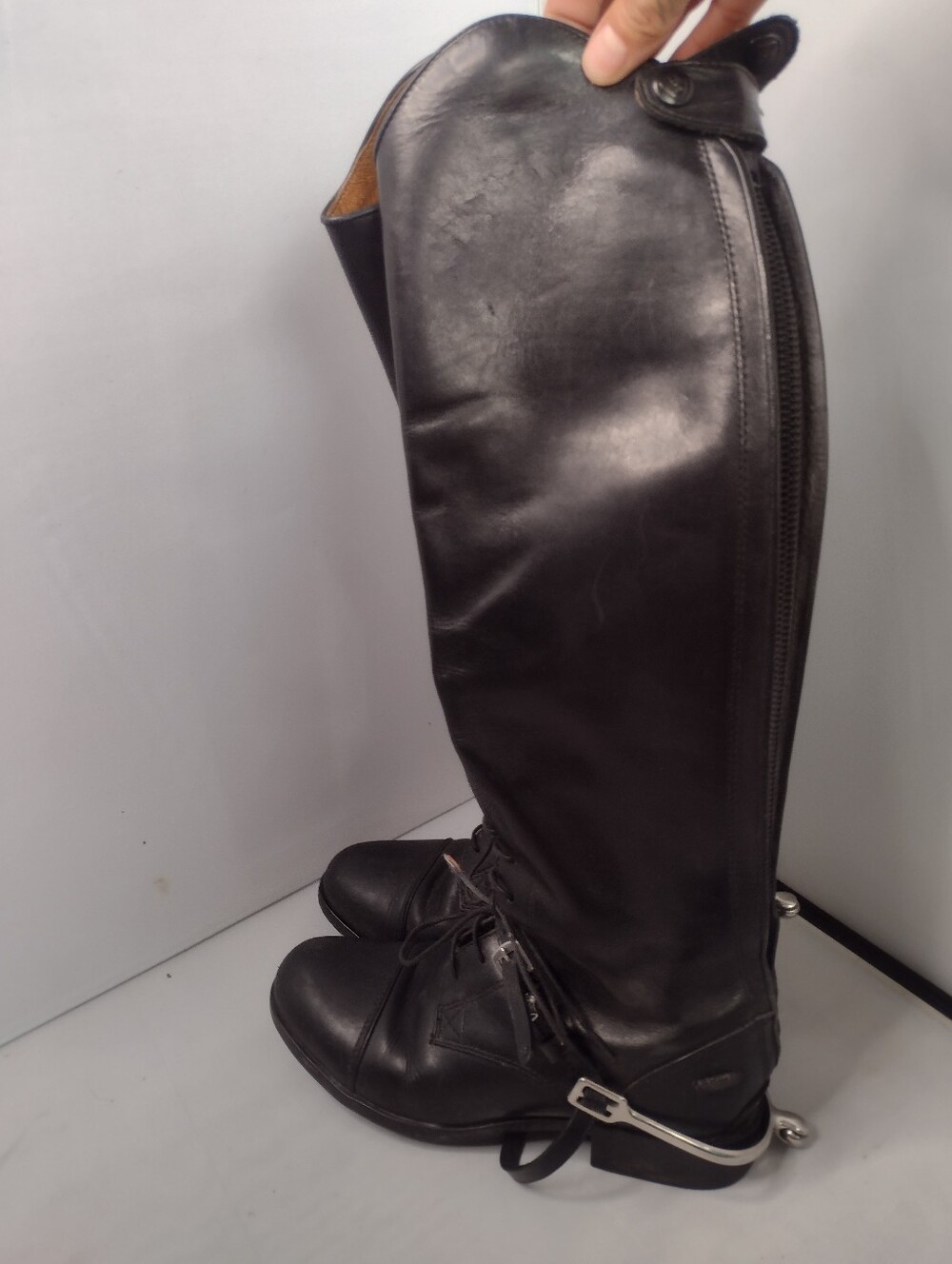 Ariat Heritage Contour Field Boot Women 6B Black Equestrian Riding Spur